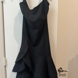Oscar de la Renta Black Asymmetrical Dress size 8 NWT